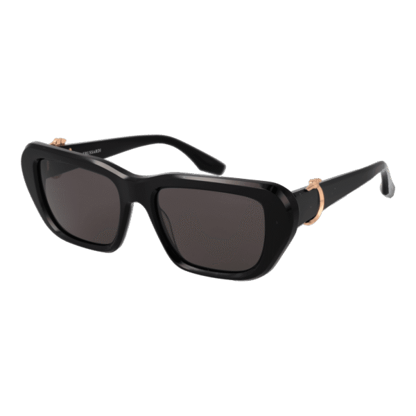 Trussardi Rechteck Sonnenbrille TSW9024 54A01 in Schwarz – 45° Seitenansicht