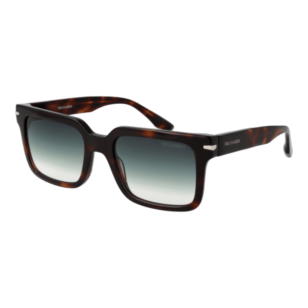 Trussardi Quadrat Sonnenbrille TSM9019 56G23 in Braun – 45° Seitenansicht
