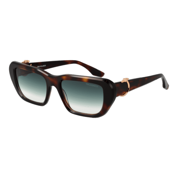 Trussardi Rechteck Sonnenbrille TSW9024 54G23 in Braun – 45° Seitenansicht