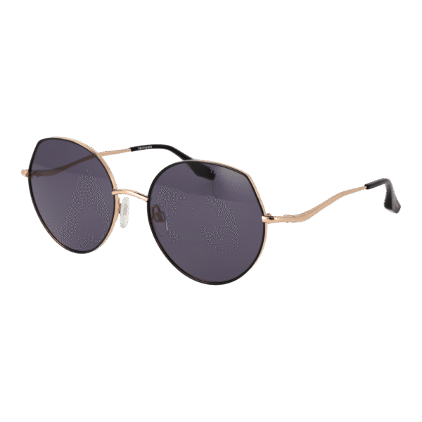 Trussardi Rund Sonnenbrille TSW3011 5609A in Schwarz – 45° Seitenansicht