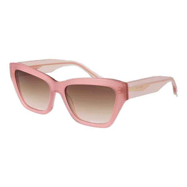 Trussardi Katzenaugen Sonnenbrille TSW9030 57H01 in Rosa – 45° Seitenansicht