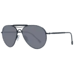 Ermenegildo Zegna Pilotenbrille Sonnenbrille ZC0020 02A57 in Schwarz – 45° Seitenansicht