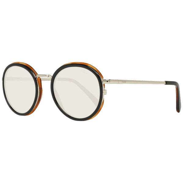 Pucci Rund Sonnenbrille EP0046-O 4905E in Schwarz – 45° Seitenansicht