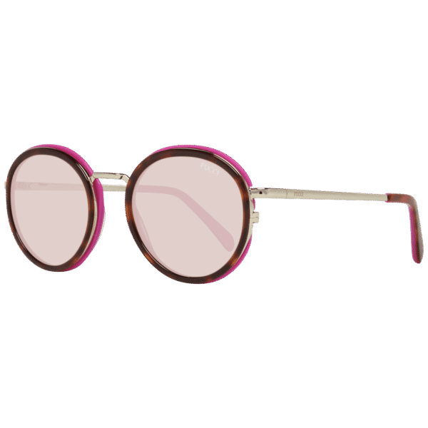 Pucci Rund Sonnenbrille EP0046-O 4955Y in Braun – 45° Seitenansicht