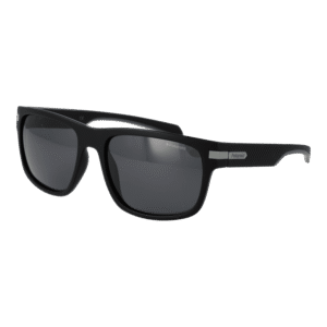 Polaroid Rechteck Sonnenbrille PLD 2066/S 55003M9 in Schwarz – 45° Seitenansicht