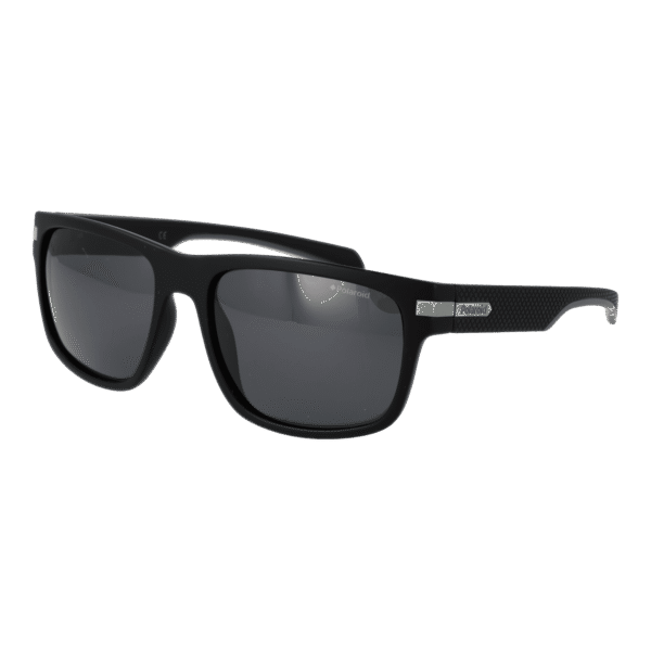 Polaroid Rechteck Sonnenbrille PLD 2066/S 55003M9 in Schwarz – 45° Seitenansicht