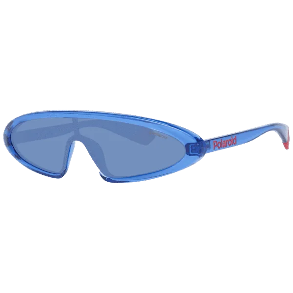 Polaroid Sonnenbrille PLD 6074/S 99PJPC3 – 45° Seitenansicht Polaroid Monoscheibe Sonnenbrille PLD 6074/S 99PJPC3 in Blau – 45° Seitenansicht