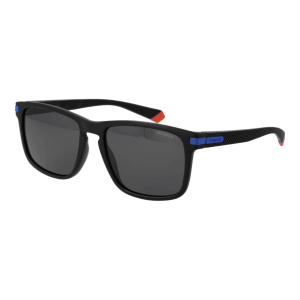 Polaroid Sonnenbrille PLD 2088/S 550VKM9 – 45° Seitenansicht Polaroid Rechteck Sonnenbrille PLD 2088/S 550VKM9 in Schwarz – 45° Seitenansicht