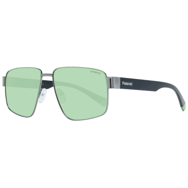 Polaroid Rechteck Sonnenbrille PLD 6121/S 58SMF in Silber – 45° Seitenansicht