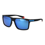 Polaroid Rechteck Sonnenbrille PLD 2098/S 56D515X in Schwarz – 45° Seitenansicht