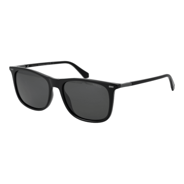 Polaroid Quadrat Sonnenbrille PLD 2109/S 55807M9 in Schwarz – 45° Seitenansicht