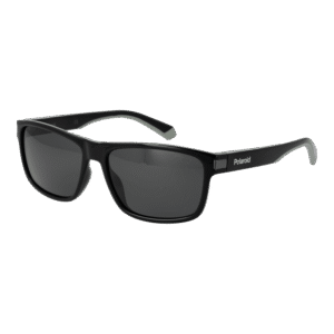 Polaroid Rechteck Sonnenbrille PLD 2121/S 5808AM9 in Schwarz – 45° Seitenansicht