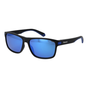 Polaroid Rechteck Sonnenbrille PLD 2121/S 580VK5X in Schwarz – 45° Seitenansicht