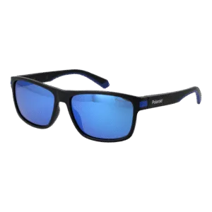 Polaroid Rechteck Sonnenbrille PLD 2121/S 580VK5X in Schwarz – 45° Seitenansicht