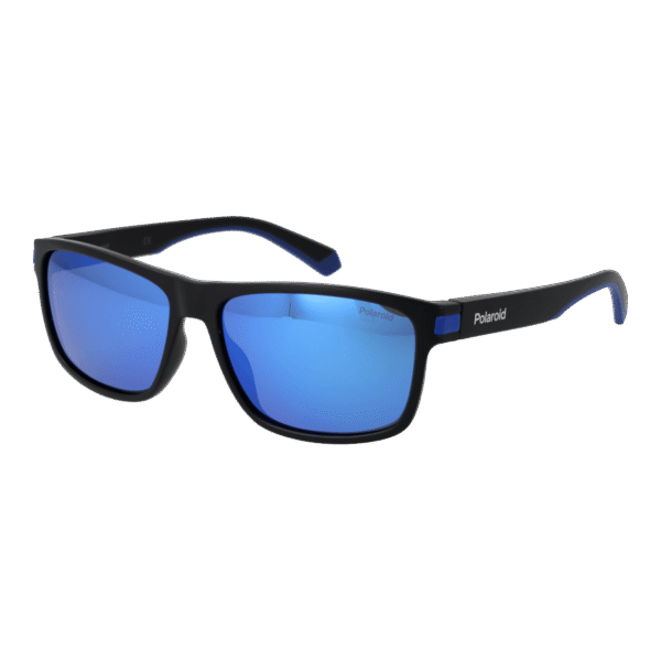 Polaroid Rechteck Sonnenbrille PLD 2121/S 580VK5X in Schwarz – 45° Seitenansicht