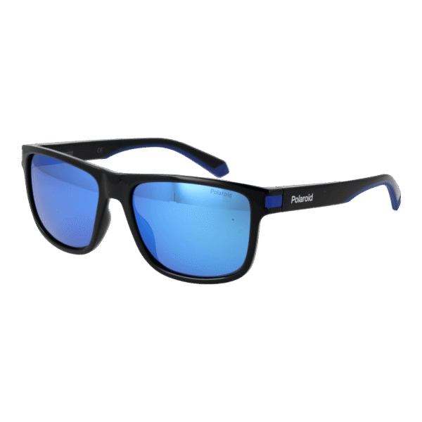 Polaroid Quadrat Sonnenbrille PLD 2123/S 57D515X in Schwarz – 45° Seitenansicht