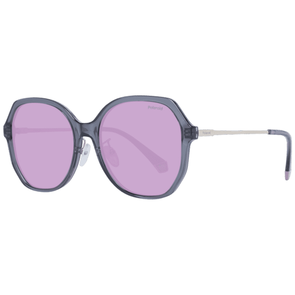 Polaroid Rund Sonnenbrille PLD 6177/G/S 57KB70F in Grau – 45° Seitenansicht