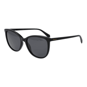 Polaroid Katzenaugen Sonnenbrille PLD 4138/S 55807M9 in Schwarz – 45° Seitenansicht