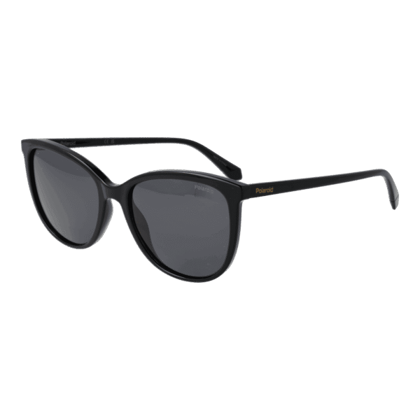 Polaroid Katzenaugen Sonnenbrille PLD 4138/S 55807M9 in Schwarz – 45° Seitenansicht