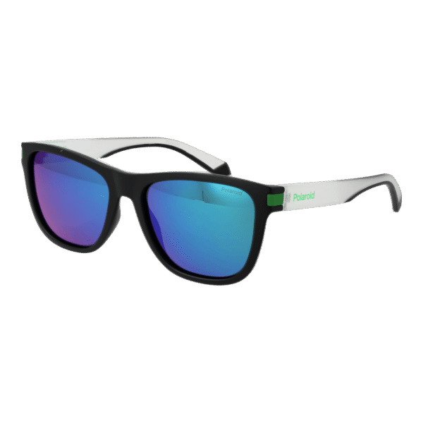 Polaroid Rechteck Sonnenbrille PLD 2138/S 563OL5Z in Schwarz – 45° Seitenansicht