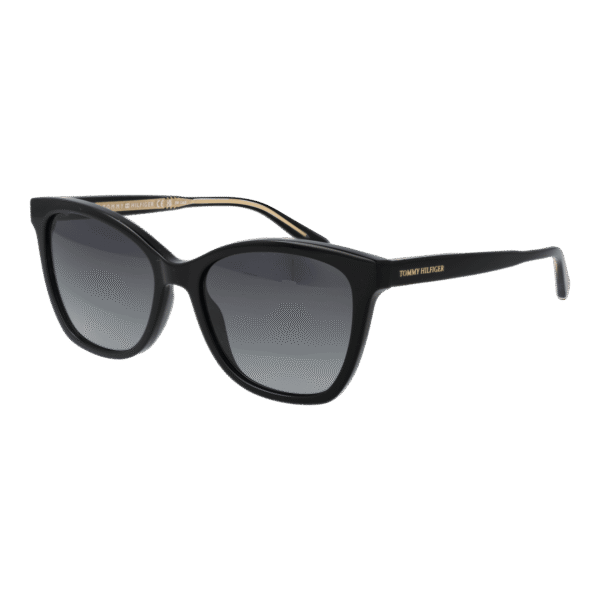 Tommy Hilfiger Katzenaugen Sonnenbrille TH 1981/S 548079O in Schwarz – 45° Seitenansicht