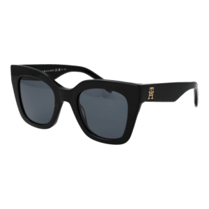 Tommy Hilfiger Schmetterling Sonnenbrille TH 2051/S 50807IR in Schwarz – 45° Seitenansicht