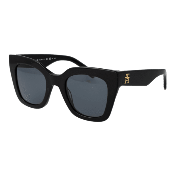 Tommy Hilfiger Schmetterling Sonnenbrille TH 2051/S 50807IR in Schwarz – 45° Seitenansicht