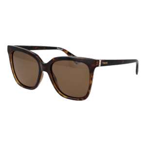 Polaroid Quadrat Sonnenbrille PLD 4155/S/X 55086SP in Braun – 45° Seitenansicht