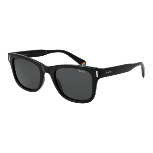 Polaroid Rechteck Sonnenbrille PLD 6206/S 51807M9 in Schwarz – 45° Seitenansicht