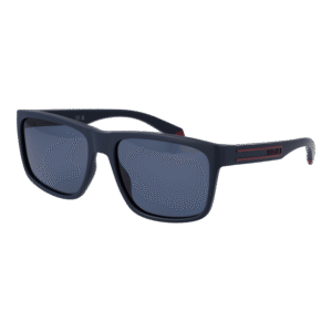 Polaroid Rechteck Sonnenbrille PLD 2149/S 57PJPC3 in Blau – 45° Seitenansicht