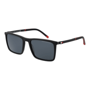 Tommy Hilfiger Rechteck Sonnenbrille TH 2077/S 55003IR in Schwarz – 45° Seitenansicht