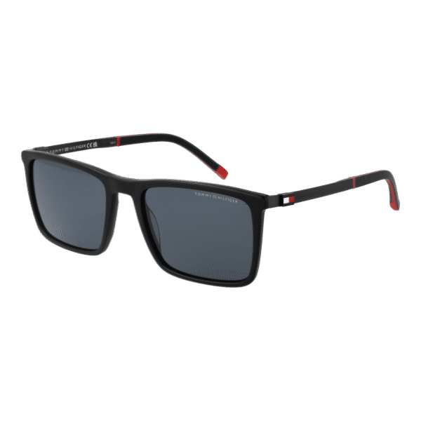 Tommy Hilfiger Rechteck Sonnenbrille TH 2077/S 55003IR in Schwarz – 45° Seitenansicht