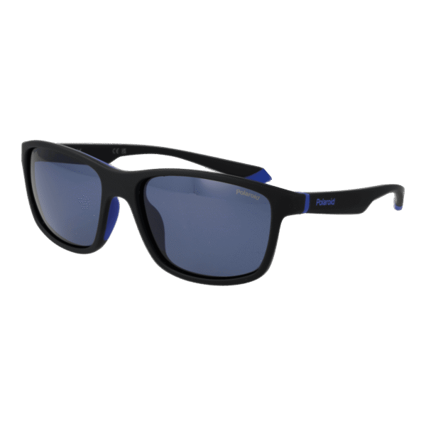 Polaroid Rechteck Sonnenbrille PLD 2153/S 580VKC3 in Schwarz – 45° Seitenansicht