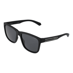 Polaroid Quadrat Sonnenbrille PLD 2155/S 57003M9 in Schwarz – 45° Seitenansicht