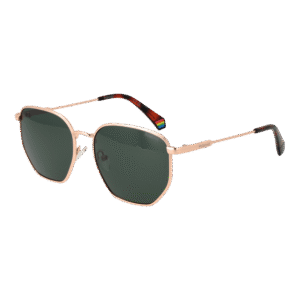 Polaroid Geometric Sonnenbrille PLD 6214/S/X 56DDBUC in Rosé Gold – 45° Seitenansicht
