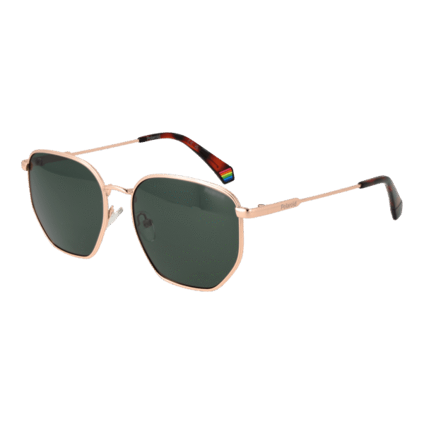 Polaroid Geometric Sonnenbrille PLD 6214/S/X 56DDBUC in Rosé Gold – 45° Seitenansicht