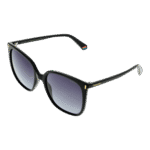 Polaroid Quadrat Sonnenbrille PLD 6218/S 56807WJ in Schwarz – 45° Seitenansicht