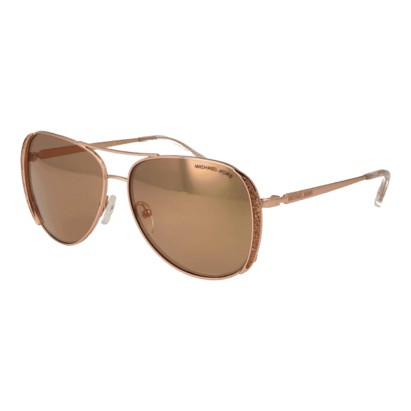 Michael Kors Pilotenbrille Sonnenbrille 0MK1082 581108R1 in Rosé Gold – 45° Seitenansicht