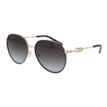 Michael Kors Rund Sonnenbrille 0MK1128J 5810148G in Schwarz – 45° Seitenansicht