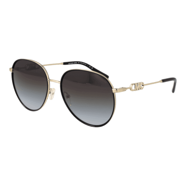 Michael Kors Rund Sonnenbrille 0MK1128J 5810148G in Schwarz – 45° Seitenansicht