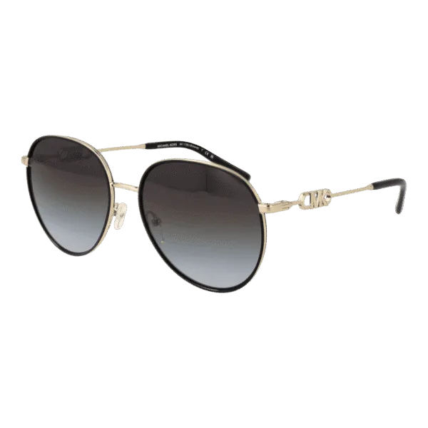 Michael Kors Rund Sonnenbrille 0MK1128J 5810148G in Schwarz – 45° Seitenansicht