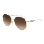 Michael Kors Rund Sonnenbrille 0MK1128J 58123313 in Weiß – 45° Seitenansicht