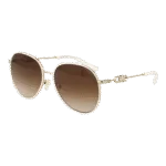 Michael Kors Rund Sonnenbrille 0MK1128J 58123313 in Weiß – 45° Seitenansicht