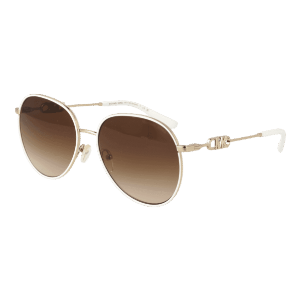 Michael Kors Rund Sonnenbrille 0MK1128J 58123313 in Weiß – 45° Seitenansicht