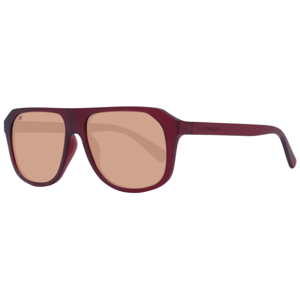 Serengeti Rund Sonnenbrille SS535004 57 in Burgunder – 45° Seitenansicht