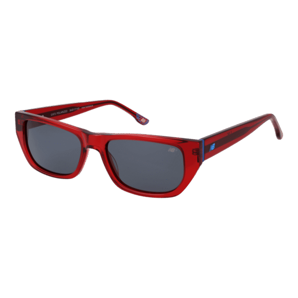 New Balance Rechteck Sonnenbrille NB6067 47C03 in Rot – 45° Seitenansicht