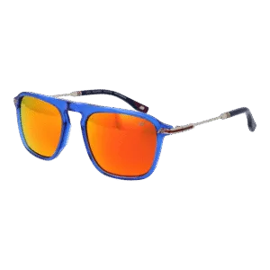 New Balance Quadrat Sonnenbrille NB6074 53C04 in Blau – 45° Seitenansicht