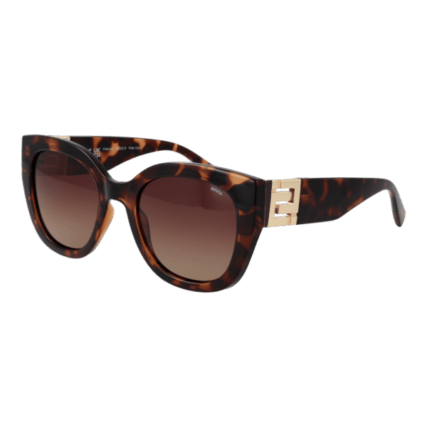 Invu Sonnenbrille B2222 52B – 45° Seitenansicht Invu Katzenaugen Sonnenbrille B2222 52B in Braun – 45° Seitenansicht