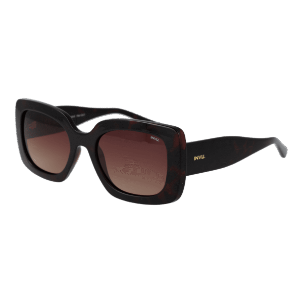 Invu Quadrat Sonnenbrille B2233 53B in Braun – 45° Seitenansicht