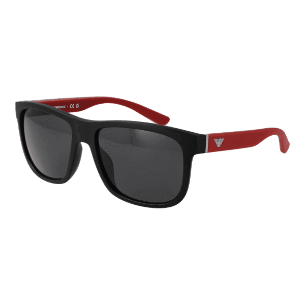 Emporio Armani Quadrat Sonnenbrille 0EA4182U 57500187 in Schwarz – 45° Seitenansicht